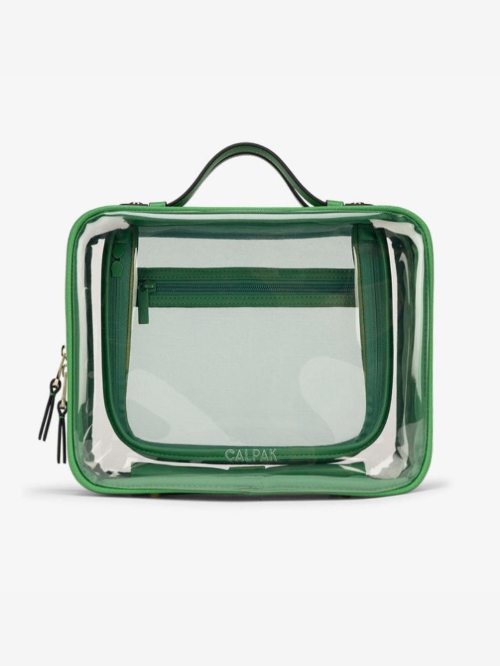 Calpak Medium Clear Cosmetics Case in Green Apple